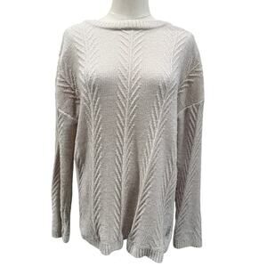 Orvis Cream Chenille Textured Knit Sweater M Cozy Soft Neutral Pullover Winter